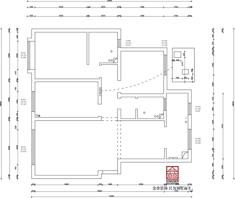 國(guó)赫天著130㎡戶型原始平面圖