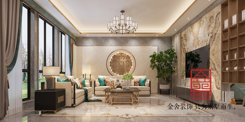 衡水漢王府中式奢華風(fēng)格客廳裝修設(shè)計(jì)