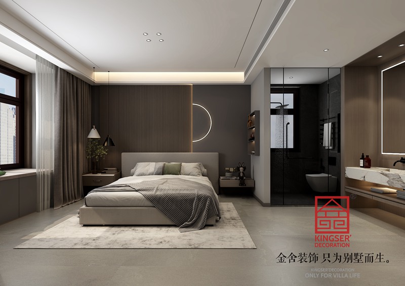 德賢華府190㎡現(xiàn)代風格臥室裝修設計